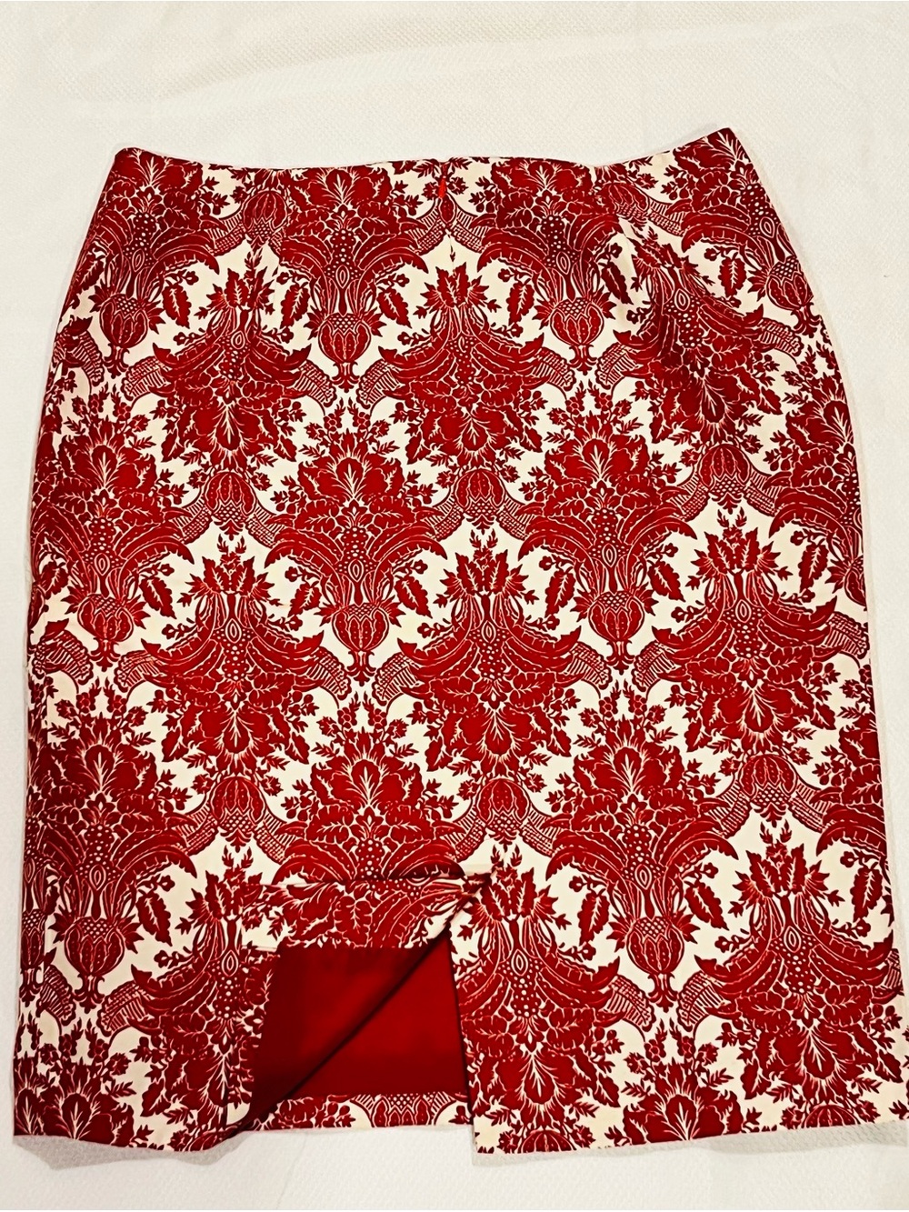 Brand New, Talbots skirt red/white floral a-line knee length  size 8